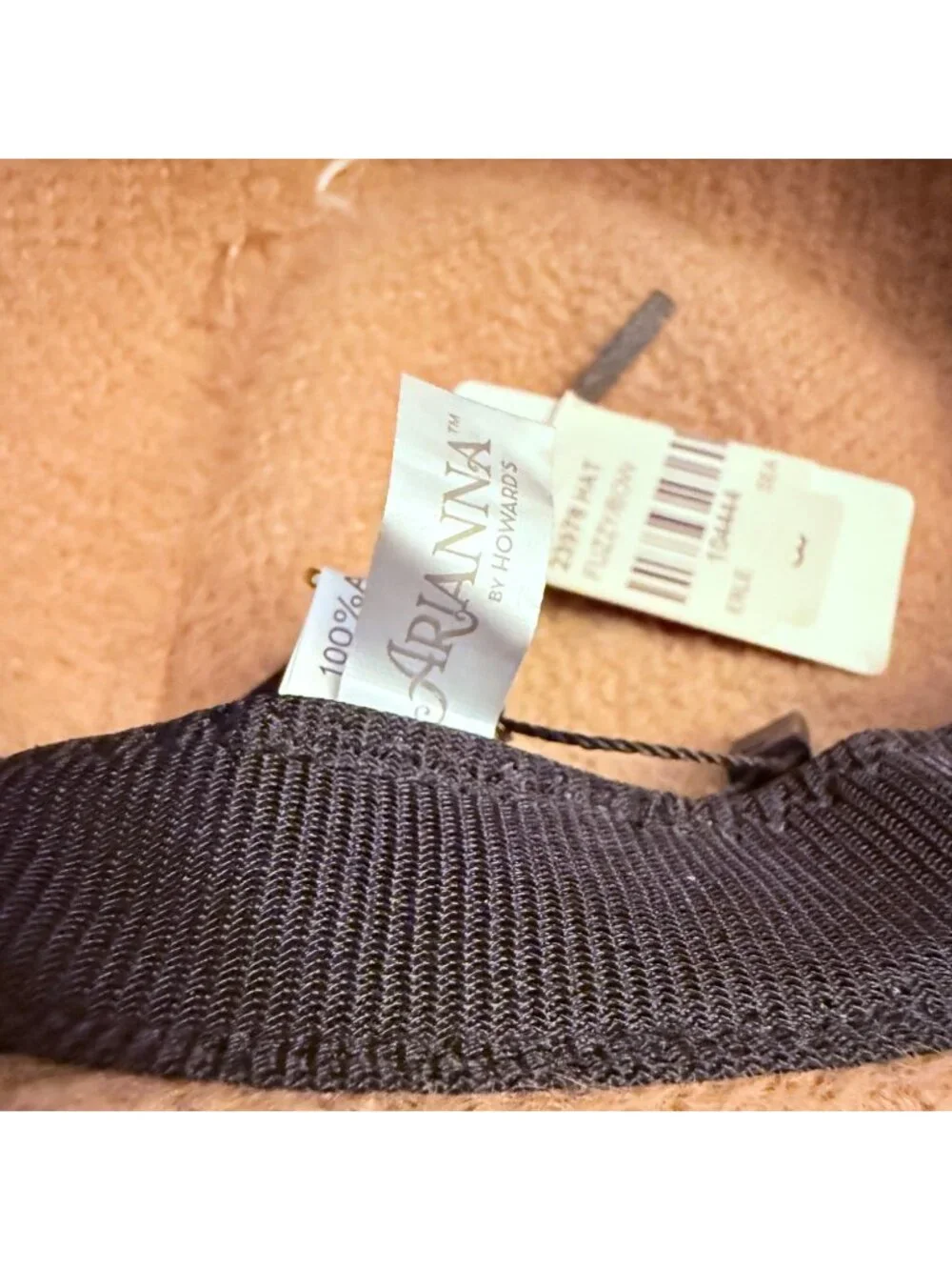 Arianna By Howards Fuzzy Cloche Hat Camel Brown Bow Winter Fall Cozy Boutique